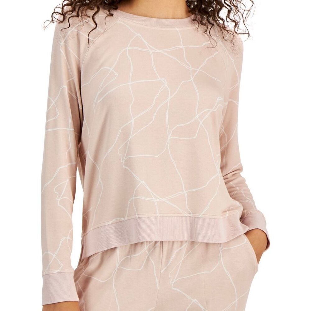 Alfani Women's Printed Long-Sleeve Top, Created for Macy's - Tulip White Line Si - Picture 1 of 4